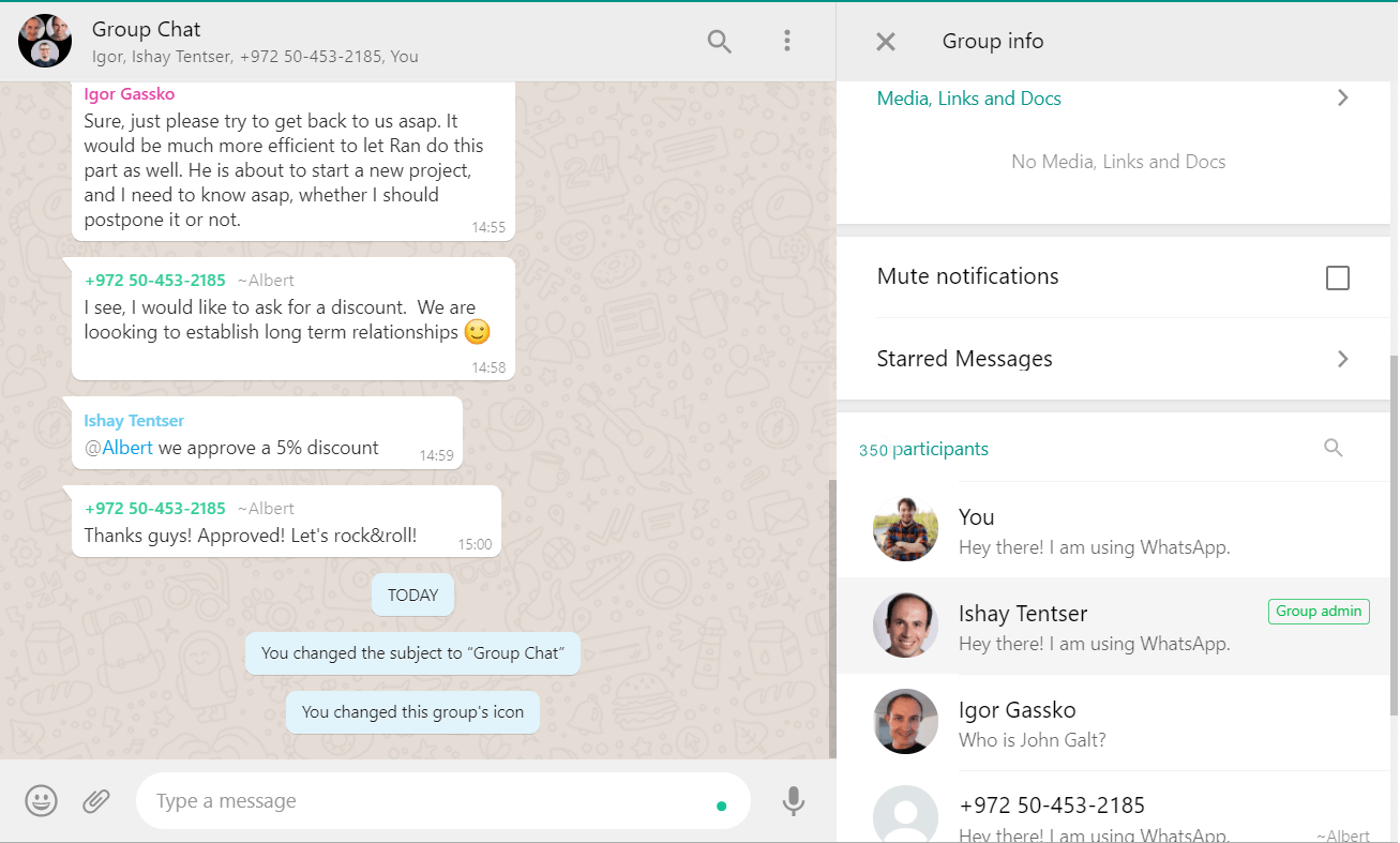 WhatsApp group chat synchronization with Pipedrive CRM