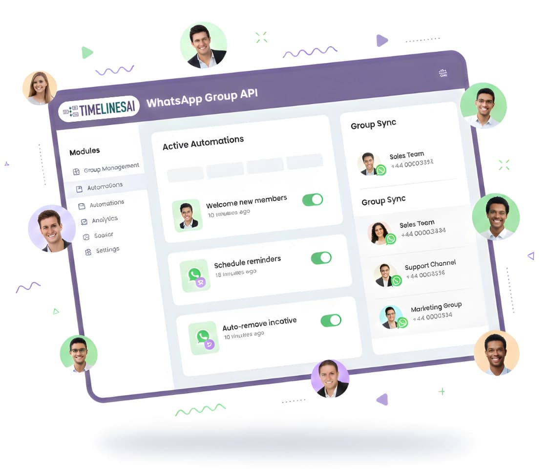 WhatsApp Group API interface for programmatic group management